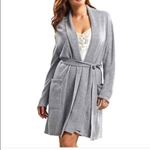ARLOTTA cashmere grey robe M/L